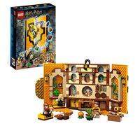 LEGO 76412 Harry Potter Estandarte de la Casa Hufflepuff, Sala Común del Castillo de Hogwarts o Cuadro de Pared, Juguete de Viaje Coleccionable, 3 Mini Figuras