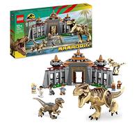 LEGO 76961 Jurassic Park Centro de Visitantes: Ataque del T. Rex y el Raptor con Juguetes de Dinosaurios Móviles, Figura de Esqueleto y Minifiguras, Colección 30 Aniversario
