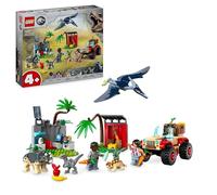 LEGO 76963 Jurassic World Centro de Rescate de Bebs Dinosaurios, Juguete con Figuras de Triceratops y Velociraptor