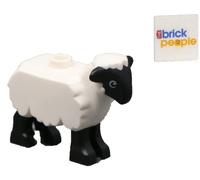 LEGO Accesorio para animales: Oveja blanca con cabeza negra y patas (1 pulgada de alto)