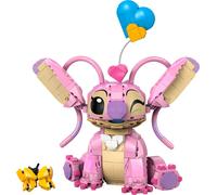 LEGO | Disney Ángela - Juguete de Construcción en Ladrillo de Lilo y Stitch - Figura Articulada de Amiga Rosa de Stitch - 3 Globos de Corazón y Mariposa - Regalo para Niñas y Niños de 9+ Años 43257