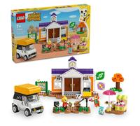 LEGO Animal Crossing Concierto de Totakeke en la Plaza con Cafetería, Guitarra de Juguete y Autocaravana, Minifiguras de Personajes del Videojuego, Regalo para Niñas y Niños de 7 Años o Más 77052