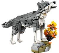 LEGO Creator 3 en 1 Animales del Bosque: Lobo Gris - Animal de Juguete Transformable en Halcón o Mapache - Decoración para la Habitación - Regalo de Cumpleaños para Niños y Niñas de 8+ Años - 31393