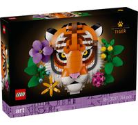 LEGO Art Colección Fauna: Tigre - Maqueta 3D para Adultos con Decoración Floral de Botanical - Decoración para el Hogar y Oficina - Cuadro de Tigre - Regalo para Mujeres y Hombres 31217