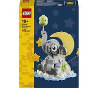 LEGO Bebé Elefante en el Cielo 40814 | Set para adultos, maqueta con figura de animal para baby shower o revelación de sexo, regalo para padres, 402 piezas