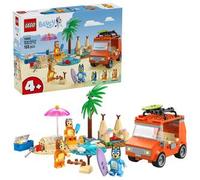 LEGO Bluey Excursión Familiar a la Playa de Bluey - 3 Minifiguras Inc. Bingo y Chilli - 2 Tablas de Surf, Castillo de Arena y Coche Construíble de Juguete - Regalo para Niñas y Niños de 4+ Años 11202
