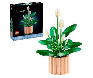 LEGO Botanicals Lirio de la Paz - Planta de Interior con Maceta Artificial - Decoración del Salón y Dormitorio - Maqueta para Adultos con Flor y Capullos Blancos - Idea de Regalo para Mujeres - 11504