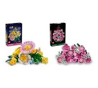 LEGO Botanicals Lote Ramos: Incluye Ramillete Rayos de Sol (10347) y Ramo de Rosas Rosadas (10374) - Flores Artificiales - Decoración del Hogar - Regalo para Mujeres