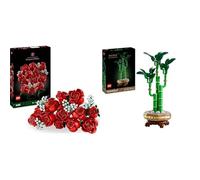LEGO Botanicals Lote Rosas y Bambú: Incluye Ramo de Rosas Rojas (10328) y Bambú de la Suerte (10344) - Plantas Artificiales - Decoración del Hogar - Regalo para Adultos