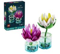 LEGO Botanicals Nenúfares Artificiales - Set de Flores Artificiales con 2 Plantas en Jarrones Transparentes - Kit de Manualidades y Decoración Floral - Regalo para Niñas de 9+ Años y Adultos - 11511