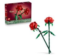 LEGO Botanicals Rosas - Flores Artificiales Rojas Compatible con Ramos - Decoración Floral para Dormitorio Infantil y Escritorio - Regalo para Niñas, Niños y Adolescentes 40460