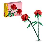 LEGO Botanicals Rosas - Flores Artificiales Rojas Compatible con Ramos - Decoración Floral para Dormitorio Infantil y Escritorio - Regalo para Niñas, Niños y Adolescentes 40460