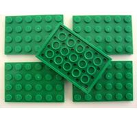 LEGO Bricks 3032 City - Planchas (4 x 6 pivotes, 5 Unidades), Color Gris Verde