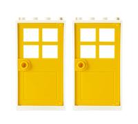 LEGO Ladrillos Marco con Puerta, 1 x 4 X 6CM, Blanco/Amarillo, 2 Pieza