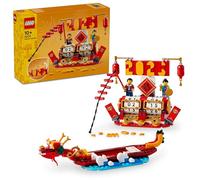 LEGO Calendario de Fiestas en Barco de Juguete para Construir con Dragón por el Nuevo Año Lunar Chino, Regalo para Niñas y Niños de 10 Años o Más, Tradiciones Chinas, Decoración del Hogar 40678