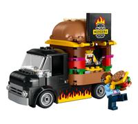 LEGO City Camión Hamburguesería, Food Truck de Juguete, Regalo para Niños y Niñas de 5 Años o Más, Juego Imaginativo con Furgoneta y Cocina, Minifigura de Vendedora, Accesorio de Hamburguesa 60404