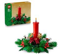 LEGO Centro de Mesa Navideño Decorativo para Salón - Decoración de Navidad con Vela Roja, Acebo Artificial y Estrellas Doradas - Corona de Adviento - Regalo para Niñas y Niños de 12+ Años 40743