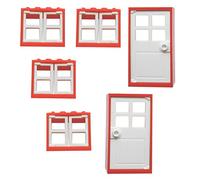 LEGO City - 4 Windows with Shutters + 2 Doors with Frames (loose parts) by LEGO