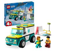 LEGO City Ambulancia de Emergencias y Chico con Snowboard, Juego Infantil con Vehículo Médico de Juguete, Minifiguras de Paramédica y Snowboarder, Regalo para Niños y Niñas de 4 Años o Más 60403