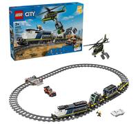 LEGO City Asalto al Tren de Policía de Juguete - Maqueta de Tren Eléctrico Teledirigido y Vía - Helicóptero, Coche de Rally y 6 Minifiguras - Regalo de Cumpleaños para Niños de 7+ Años - 60508
