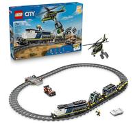 LEGO City Asalto al Tren de Policía de Juguete - Maqueta de Tren Eléctrico Teledirigido y Vía - Helicóptero, Coche de Rally y 6 Minifiguras - Regalo de Cumpleaños para Niños de 7+ Años - 60508