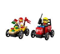 LEGO - City - Pack de coches de carreras Pizza vs Bomberos - 60458