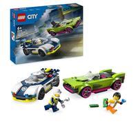 LEGO City Coche de Policía y Potente Deportivo, Vehículo de Emergencia de Juguete, Regalo para Niños y Niñas de 6 Años o Más, Juego Imaginativo y de Roles, Minifiguras de Agente y Ladrona 60415