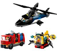 LEGO City - 3 en 1 Remix: Helicóptero, Camión de Bomberos y Submarino - 60462