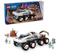 LEGO City Command Rover and Crane Loader - Juego de construcción de juguetes del espacio exterior, 4 minifiguras de juguete de astronauta, robot espacial, 2 figuras de acción alienígena, regalo para