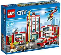 LEGO CITY - Estación de Bomberos, Juguete de Construcción, Incluye Camión, Helicóptero y Coche (60110)