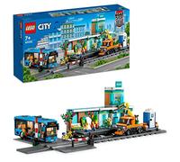 LEGO City Estación de Tren, Juguete de Construcción con Autobús, Camión, Vías, Bases de Carretera y Paso a Nivel, Compatibles con Otros Sets de City, Regalo para Niños y Niñas a partir de 7 Años 60335