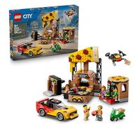 LEGO City Experiencia de Pizza a Domicilio con Vehículos - Coche, Moto y Dron de Juguete, Comida, Máquina Recreativa y 4 Minifiguras - Regalo de Cumpleaños para Niños de 6+ Años - 60496