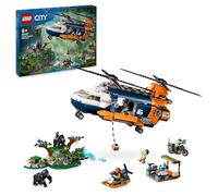 LEGO City Exploradores de la Jungla: Helicóptero en Campamento Base Vehículo Juguete de Construcción con 5 Minifiguras Inc. Piloto y Fotógrafo, Regalo para Niños y Niñas de 8 Años o Más 60437