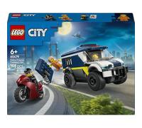LEGO City Furgoneta de Transporte Penitenciario de Policía 60479 | Juguetes para niños de 6+ años, maqueta de camión con moto, 3 minifiguras y celda, regalo de cumpleaños, 198 piezas