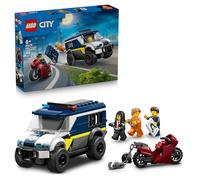 LEGO City Furgoneta de Transporte Penitenciario de Policía de Juguete - Maqueta de Camión con Moto, 3 Minifiguras y Puerta de Celda Extraíble - Regalo de Cumpleaños para Niños de 6+ Años 60479