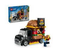 LEGO City Camión Hamburguesería, Food Truck de Juguete, Regalo para Niños y Niñas de 5 Años o Más, Juego Imaginativo con Furgoneta y Cocina, Minifigura de Vendedora, Accesorio de Hamburguesa 60404