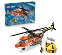 LEGO City Helicóptero de Guardacostas de Juguete - Maqueta de Vehículo de Emergencias con Puertas Correderas, 4 Minifiguras y Figura de Tiburón - Regalo de Cumpleaños para Niños de 7+ Años - 60503