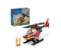 LEGO City Helicóptero de Rescate de Bomberos de Juguete, Set de Construcción con Minifigura de Piloto, Regalo para Niños y Niñas de 5 Años o Más, Juego Imaginativo 60411