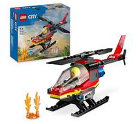 LEGO City Helicóptero de Rescate de Bomberos de Juguete, Set de Construcción con Minifigura de Piloto, Regalo para Niños y Niñas de 5 Años o Más, Juego Imaginativo 60411