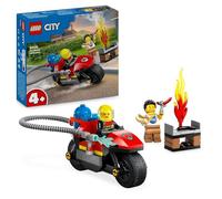 LEGO City Moto de Rescate de Bomberos, Vehículo de Juguete y Escena de Emergencia de Incendio, 2 Minifiguras Inc. Bombera, Regalo Divertido para Niños y Niñas de 4 Años o Más, Juego Imaginativo 60410