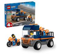 LEGO City Motorcycle Transporter - Fine Motor Skills Toy w/Flatbed Truck, 2 Moto