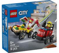 LEGO - City - Pack de coches de carreras Pizza vs Bomberos - 60458