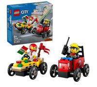 LEGO - City - Pack de coches de carreras Pizza vs Bomberos - 60458