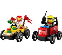 LEGO - City - Pack de coches de carreras Pizza vs Bomberos - 60458