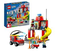 LEGO City Parque de Bomberos y Camión de Bomberos, Juguete para Niños y Niñas de 4 Años o Más, Juegos Educativos de Habilidades Motoras, Regalo Infantil de Cumpleaños 60375