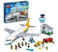 LEGO City Passenger Airplane 60262, with Radar Tower, Airport Truck with a Car Elevator, Red Convertible, 4 Passenger and 4 Airport Staff Minifigures, Plus a Baby Figure, New 2020 (669 Pieces)