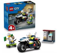 LEGO City Persecución en Moto de Policía - Juego Policial con Moto de Juguete, 2 Minifiguras, Cajero con Dinero y Monopatín - Regalo de Cumpleaños para Niños y Niñas de 4+ Años 60455