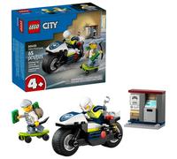 LEGO City Persecución en Moto de Policía - Juego Policial con Moto de Juguete, 2 Minifiguras, Cajero con Dinero y Monopatín - Regalo de Cumpleaños para Niños y Niñas de 4+ Años 60455