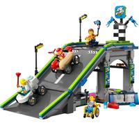 LEGO City Snelle schans voor raceauto's zeepkistenset met 4 personages, waaronde
