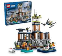 Lego City Police Prison Island Toy Building Set, Regalo de cumpleaños para niños y niñas a Partir de 7 años, Juego imaginativo, Juguete de helicóptero, Juguete de Barco y Bote, 7 Minifiguras con